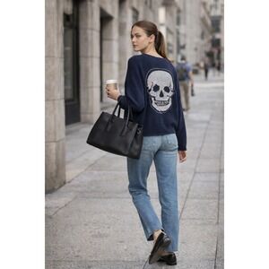 Skull Cashmere Blaine lace-up sweater size XS luxe cashmere knit